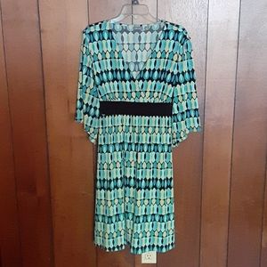 Blue and green dress